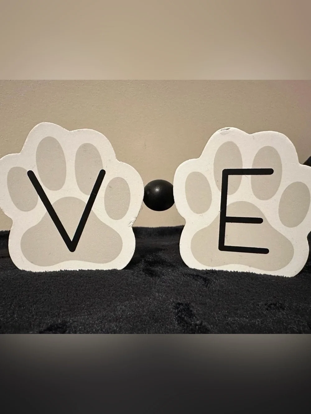 “Love” Pawprint Wooden Block & Bead Decor ~NEW!